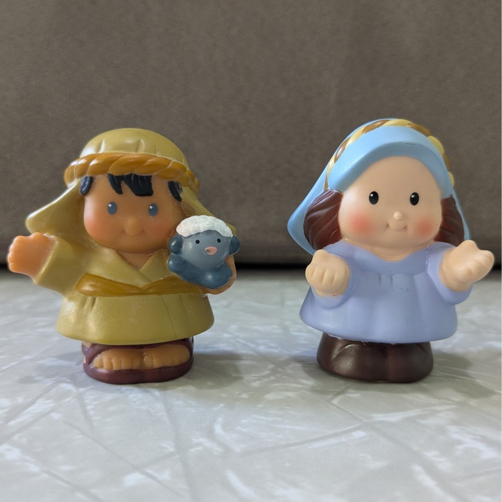 Fisher-Price Little People Nativity 2008 Mary & Shepherd with Lamb Figures